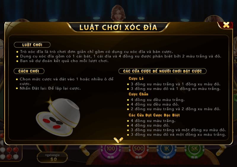 Luật chơi xóc đĩa